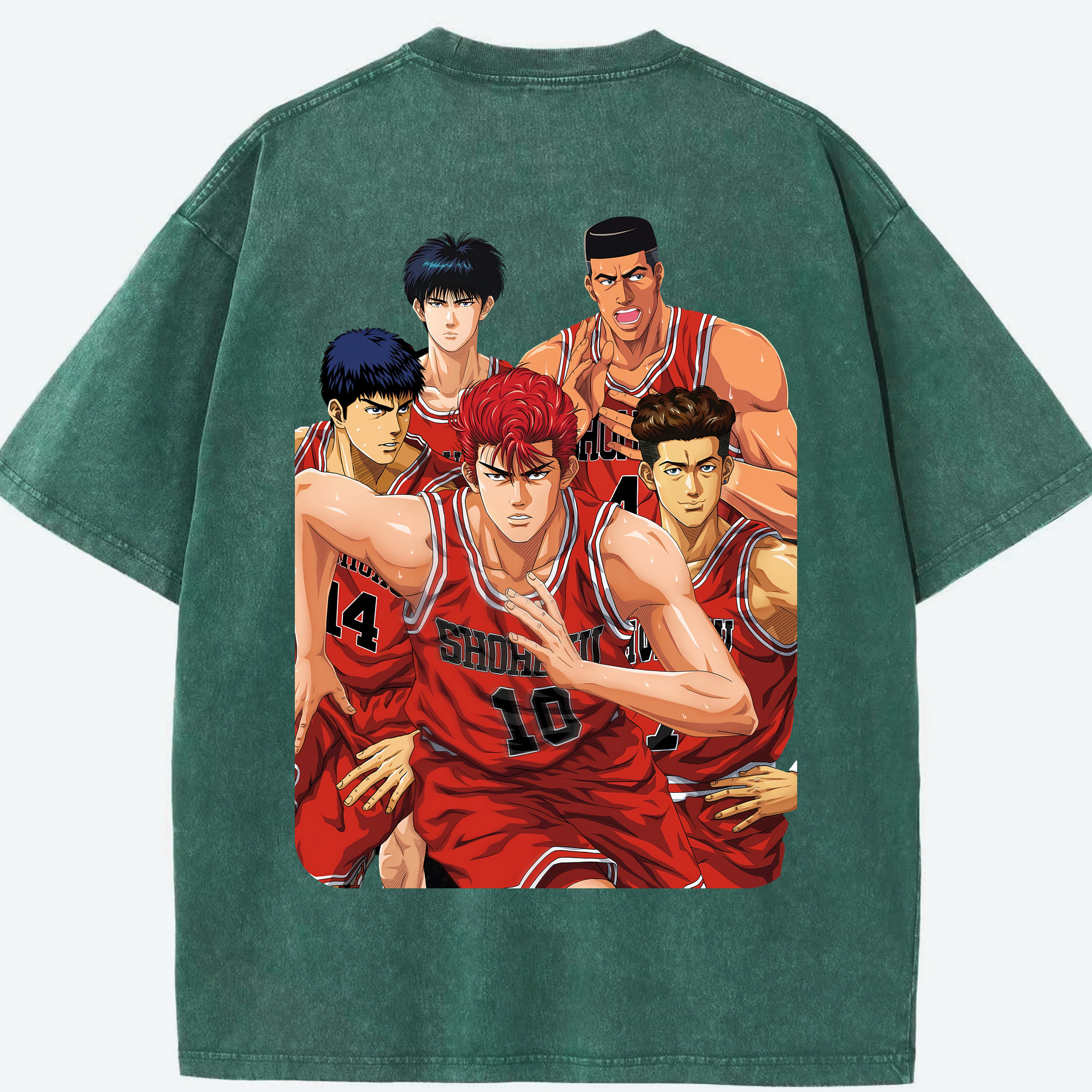 （画像用） SLAM DUNK／スラムダンク 綿100% ヴィンテージ風 半袖Tシャツ（背面プリント）